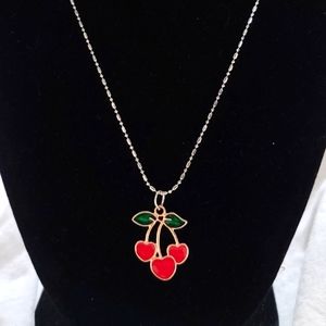 Cherry Pendant Sterling Silver Necklace